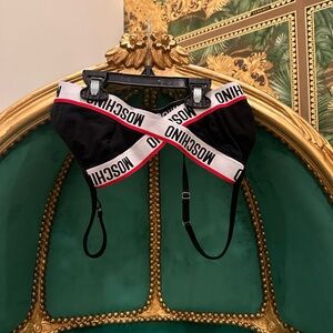 Moschino Black and White Bralette, Size XS: Never Worn